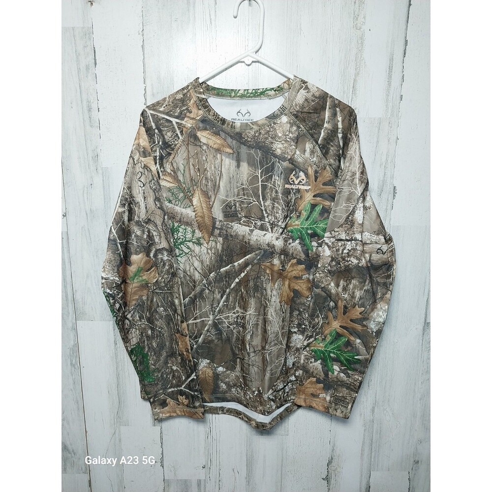 Realtree Edge Camouflage Men's Long Sleeve Performance Hunting T Shirt Size M